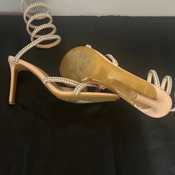 Elegant Nude Spiral Strap Heels - Picture 4 of 5